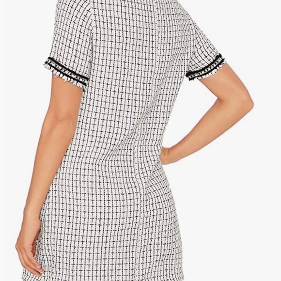 Floerns Tweed Short Sleeve Shift Tunic Dress - Picture 2 of 7